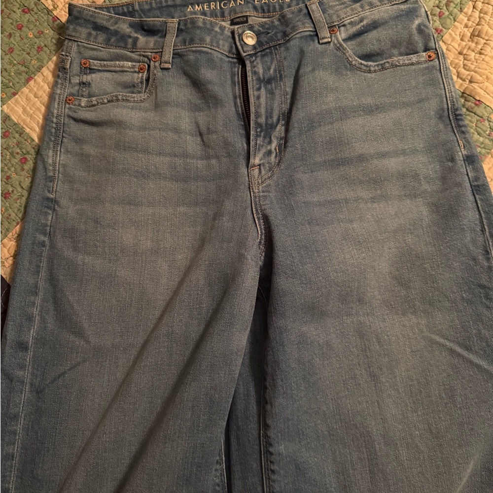 American Eagle women’s high rise baggy wide leg jeans